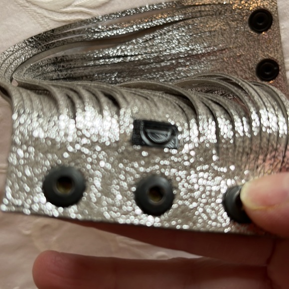 Silver leather snap bracelet. Like new! - Picture 3 of 5